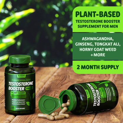 Testosterone Booster Supplement for Men - Male Enhancing Test Boost - Ashwagandha, L-Arginine, Tongkat Ali, Tribulus + More - Workout, Build Muscle, Strength, Energy & Performance - 2 Month Supply